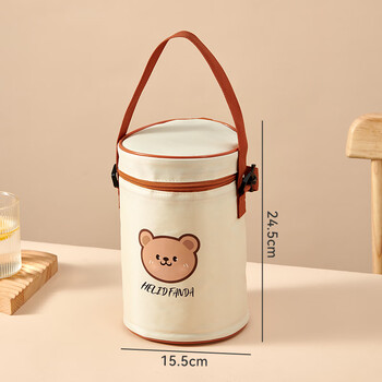 Worthbuy lunch box bag, cold and heat-insulating portable lunch bag, plate bag, picnic camping takeaway, portable office worker with lunch bag, round insulated bag, high style