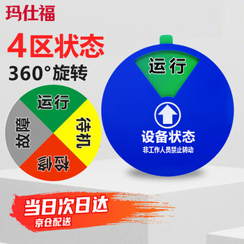 Masfor equipment status sign (6*6cm) acrylic instrument operation sign with self-adhesive magnetic suction 4 zones (operation/standby/maintenance/fault)