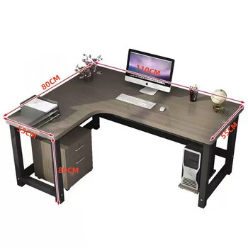 Customized l-shaped office desk corner desk length 110/130/150/170cm corner large computer writing study table left corner 110*80*80 (excluding cabinet and chair)