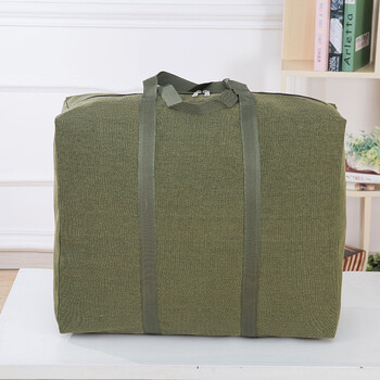 Storage bag canvas portable quilt organizing luggage clothes packing bag moving bag quilt bag extra large army green