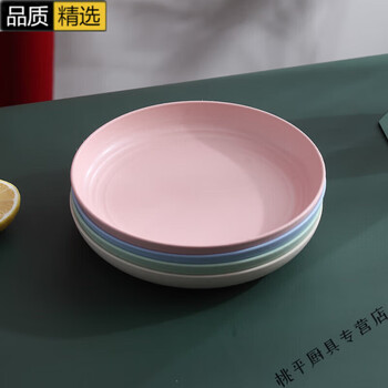 Miaopule high-quality disposable dinner plate large high-end outdoor spring outing camping picnic bone spit plate household food grade light luxury medium size 20.cm mixed color large plate 4 pieces