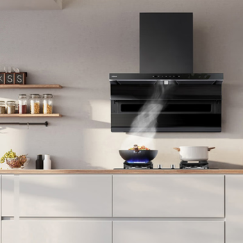 Robam small black wing top side double suction range hood 25 air volume household large suction trade-in national subsidy 20% first-class energy efficiency d1+55b7a set product