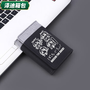 Yunluo lonely rock 2 anime short wallet goto ichiri peripheral japanese student version folding card holder wallet line stitching wallet black