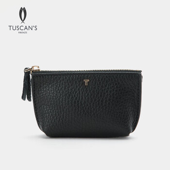 Tuscan s compact and exquisite clutch litchi pattern genuine leather small bag women's casual versatile times group black
