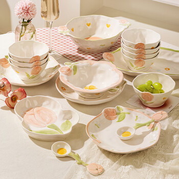 Modern housewife tableware set, dishes and plates, moving to a new home, engagement, wedding, wedding gift, birthday gift box for best friend, gift box, 9-piece set for 2 people