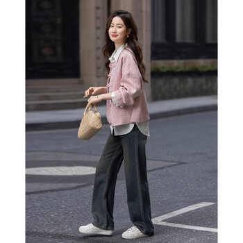 Demana, a worldly style, spring and autumn chinese style, cool, double-breasted, buttoned, loose, comfortable, hidden-flesh women's jacket