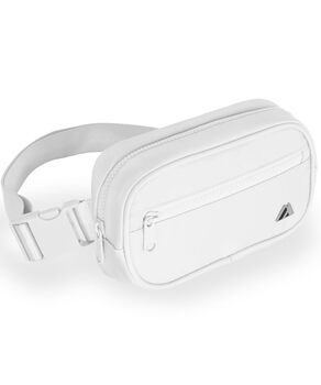 Everest 20cm lightweight waist bag, multi-functional mesh pocket with zipper storage, unisex, white, single size