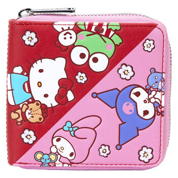 Loungeflyloungefly sanrio hello kitty & friends color block zipper wallet multiple colors one size