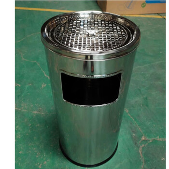 Cigarette butt trash can stainless steel round large commercial trash can hotel ktv lobby vertical ash bucket with lid home outdoor extra large 35*70cm