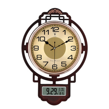 Polaris (polaris) wall clock living room 2025 new silent new chinese style home quartz clock wall clock silent wall clock fashion calendar model (55*38) cm