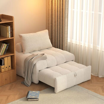 Guangyi single cream style pull-out sofa bed foldable small apartment living room two-in-one backrest 0.85m lambskin skin-friendly velvet debon sufa