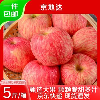 Jingdida yantai red fuji apple fruit 5kg large fruit 80-85mm first grade fruit fresh fruit straight from the source