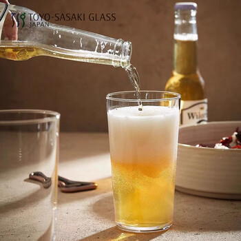 Toyo-sasaki glass japan imported toyo sasaki craft beer glass water cup light carved glass cup evening drinking style wine glass thin ice medium 360ml single