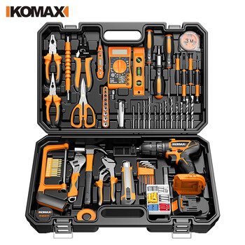 Komax electric hand drill 21v rechargeable drill household hardware tool box set electrician car repair electric screwdriver tool