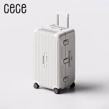 Cece lightweight luggage aluminum frame pc trolley case large capacity travel luggage boarding case password box male and female students white 28 inches trunk large capacity deep warehouse series
