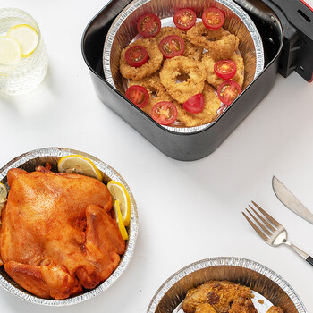 Amai food grade disposable aluminum foil plate 10 pack air fryer special tinfoil plate bbq am2194