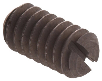 Hillmangroup 4493 10-24 x 3/8 in - slotted headless set screws, 20-pack, gray