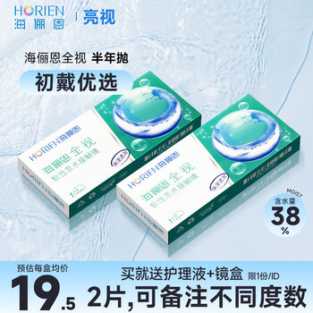 Hailien full vision contact lenses, 2 pieces for half a year, 1 piece for myopia transparent lenses, 1 piece for every 2 months, 2 pieces for half a year, different degrees can be noted, 500 degrees