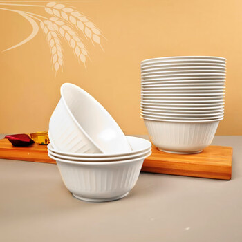 Aitian banquet camping tableware 10 sets disposable rice husk tableware set bowls, cups and chopsticks three-piece set thickened environmentally friendly bowl 2 bags (20 pieces) 350ml rice husk large bowl