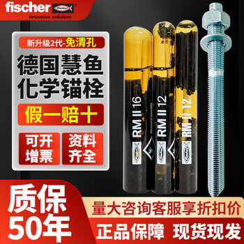 Yaoyang fischer chemical anchor bolt imported from germany stainless steel expansion bolt m8m12m16m20 fastener anchor bolt rgm16x190 (316 stainless steel)