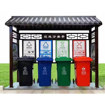 Wen yijia outdoor garbage sorting kiosk stainless steel classification publicity board garbage room garbage kiosk collection kiosk station publicity board manufacturer customized style 1