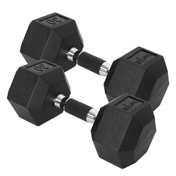 Yes4all dumbbell hex - rubber handle - 30 lbs - pair