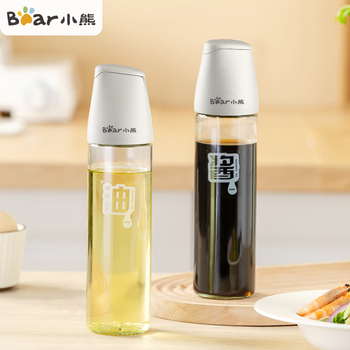 Bear oil pouring kettle, automatic opening and closing, leak-proof, sealed, non-stick, non-hanging, stainless steel oil nozzle, edible oil glass oil kettle