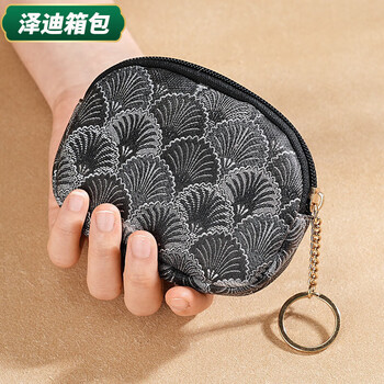 Yunluo small bag qixi women's coin purse mini card holder key bag short wallet pocket small purse clutch black