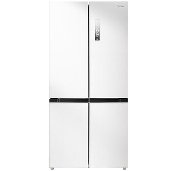 Midea 60 cm ultra-thin zero-distance embedded cross-door four-door air-cooled frost-free first-level energy efficiency dual-frequency bottom cooling energy-saving smart home refrigerator 508 liter dual system bcd-508wspzm(e)