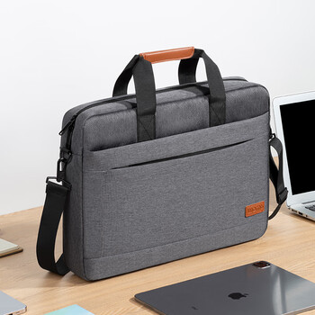 Womt laptop bag 14/15.6 inch suitable for apple lenovo huawei xiaomi notebook sleeve case upgraded large capacity airbag shoulder style - dark gray 15/15.6/16.1 inch