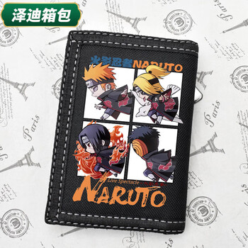 Yunluo naruto uzumaki ming peripheral second wallet sasuke anime cartoon three-fold wallet coin purse card bag sideways naruto oxford wallet