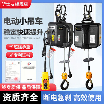 Xin gongyou mini electric hoist small crane 220v household 0.5 ton lift crane indoor and outdoor small electric hoist 300kg wireless remote control 15 meters official standard configuration