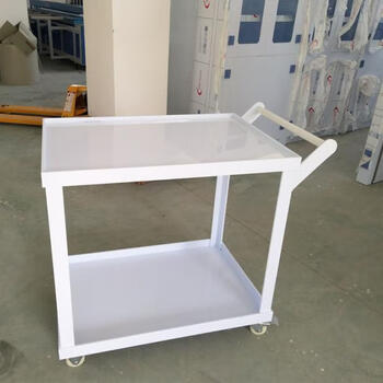 Wen yijia pp trolley double-layer corrosion-resistant reagent trolley laboratory trolley chemical acid and alkali resistance push and pull pp double-layer trolley l600*w450*h900mm