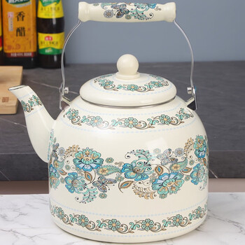 Oman ruoli enamel enamel pot enamel kettle household teapot milk teapot enamel medicine pot induction cooker gas without filter flower 5.6l 6l