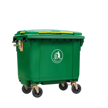 Sanitation trash can material hdpe extra thick reinforced anti-fall capacity 660l with rollers