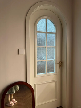 French retro door cream bedroom door swing set curved door arched door shape changhong glass door arched door any color optional