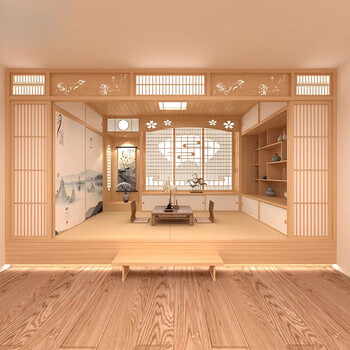 Huale collection room tatami wardrobe integrated japanese-style fusma shoji door partition platform bed custom store manager custom deposit