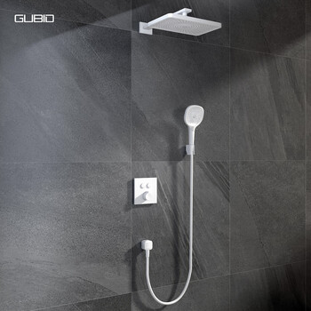 Gubid two-function embedded pre-embedded shower head, fine copper panel configuration shower head set gd9521w-ivory white