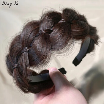 Gecomo fishbone braid wig headband women's twist braid hairpin hair bundle pressed hair headband braided hair headwear women's 2025 new style