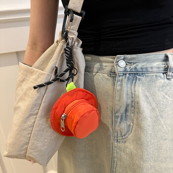 Queen trip new portable storage bag coin key bag coin makeup headphone bag printed mini bag pendant bag orange