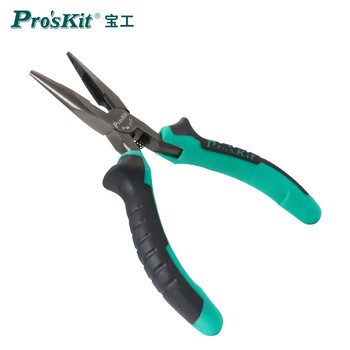 Baogong (pro skit) carbon steel two-color toothed needle nose pliers needle nose pliers needle nose pliers clamping pliers 5 inches (132mm) pm-736-cl