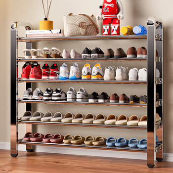 Jiajiachang shoe rack home door multi-layer simple shoe cabinet outside corridor shoe storage rack new 2024 hot style stainless steel