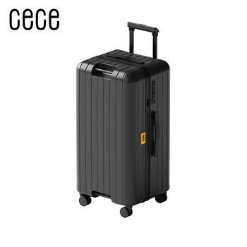Cece brake wheel multifunctional suitcase large capacity thickened lifting trolley suitcase for men and women on business trip black 24 inches - checked box - 3-5 days travel