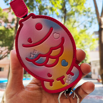 Jatu dang fat donglai same style small fish shape key bag cute mini bag multi-functional protective cover pendant colorful fish uv embossed with drawstring