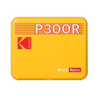 Kodakmini3retro (including 8 pieces of photo paper) 4pass sublimation 3-inch square photo printer birthday bestie girlfriend gift p300ry yellow standard printer + 8 pieces of photo paper