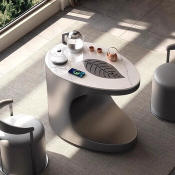 Hallodon balcony tea table tea table kettle integrated table slate tea table movable light luxury tea table tea table and chair combination multi-functional slate small tea table single table