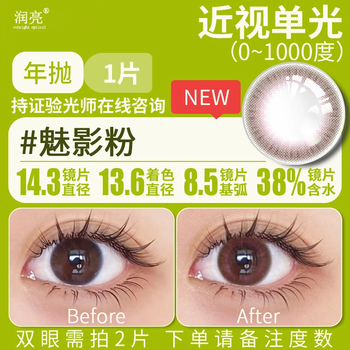 Run bright new color astigmatism contact lenses customized with astigmatism myopia height number farsighted men and women custom-made annual disposable phantom powder - myopia 0-1000 degrees / annual disposable one piece