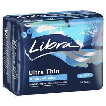 Libra australia libra ultra-thin winged day and night sanitary napkins without fluorescent agent ultra-thin regular wingless 14 pieces 1 package