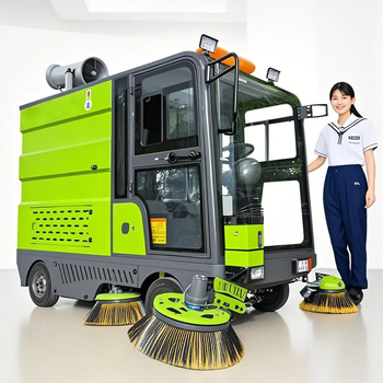 Electric sweeper sweeper factory road commercial property community sanitation garbage fallen leaves driving leaf sweeper community road sweeper fully automatic bucket sweeper 2500 full waterway function high pressure cleaning model