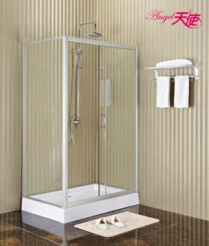 Kezitu l-shaped/rectangular/curved shower room simple shower room 3c tempered glass partition sand silver aluminum alloy bathroom 80*120 with chassis does not contain steam